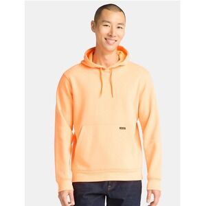 Brahma Mens Relaxed Fit Pullover Hoodie Neon Safety Orange Fleece L Large NWT